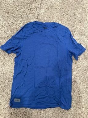 Janji Men's Medium Repeat Merino Sapphire Blue Crewneck T-Shirt